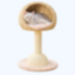 Petpals Lookout PP210310 cat tree with two levels, one scratching post, handwoven recycled paper rope cat basket bed