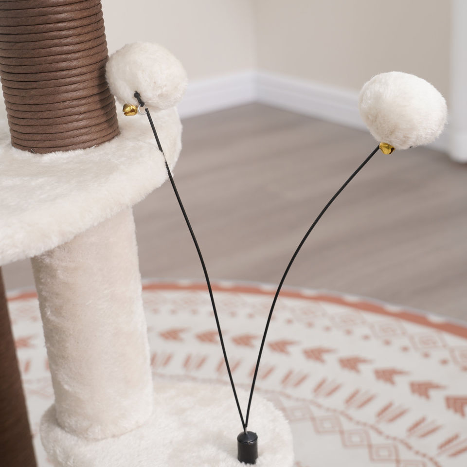 Petpals Quartz PP210341 cat tree with two puff balls cat toy