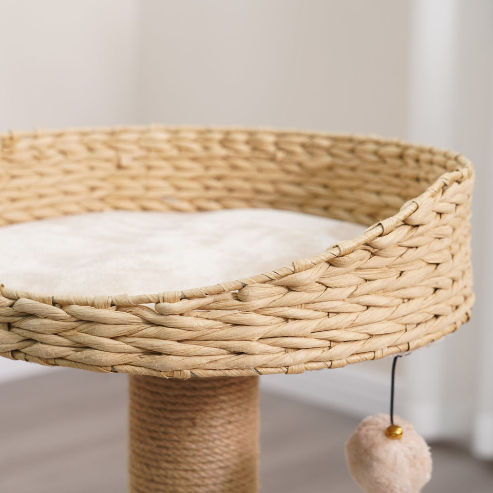 Petpals Cozy V2 PP200155 cat tree handwoven recycled paper rope cat basket bed