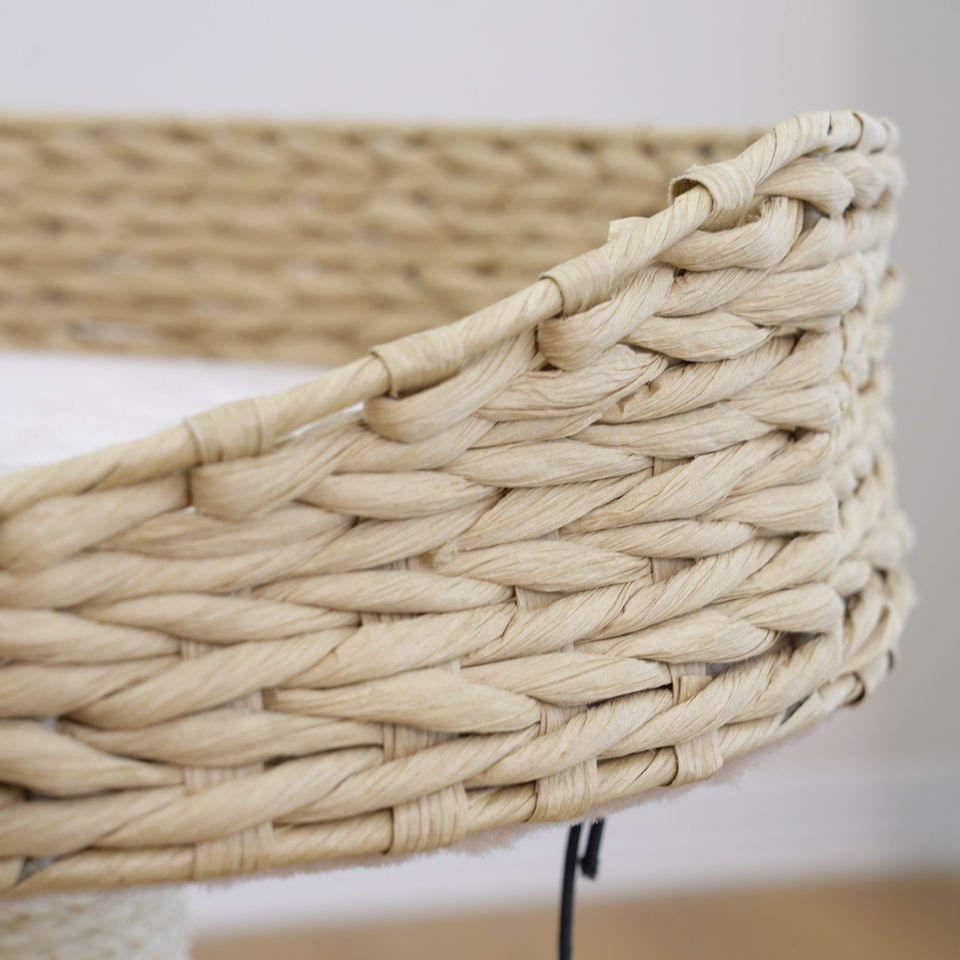Petpals Cozy PP9058A cat tree handwoven recycled paper rope cat basket plush bed