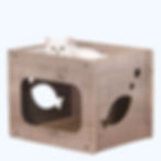 Jodie Cat Playhouse, Cardboard Cat Scratcher, Laminated Wood Frame.