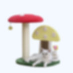 Moultrie Cat Perch, Natural Sisal Scratching Post, Massager, Mushroom Design.